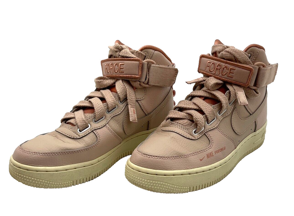 Nike Air Force 1 Shoes Womens Size 7 Pale Pink Utility Sneakers High Top